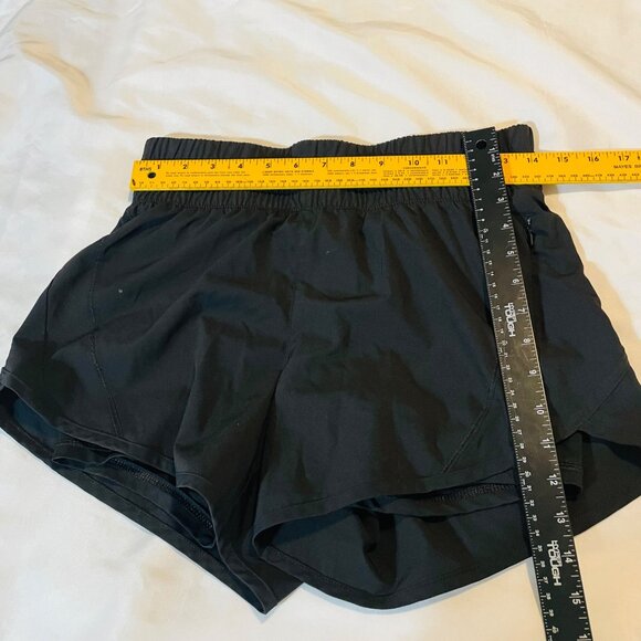Black Athletic Running Shorts With spandex Liner Zippered Pocket - Picture 6 of 10